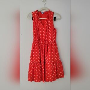 Draper James RSVP red Sleeveless Embroidered Dress Size M